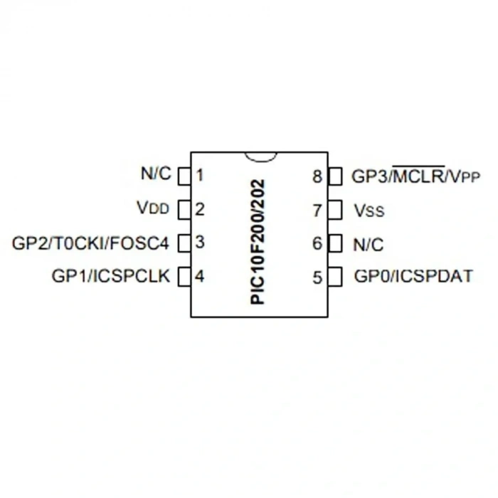 PIC10F200T I/OT SMD SOT-23 8-Bit 4Mhz Mikrodenetleyici