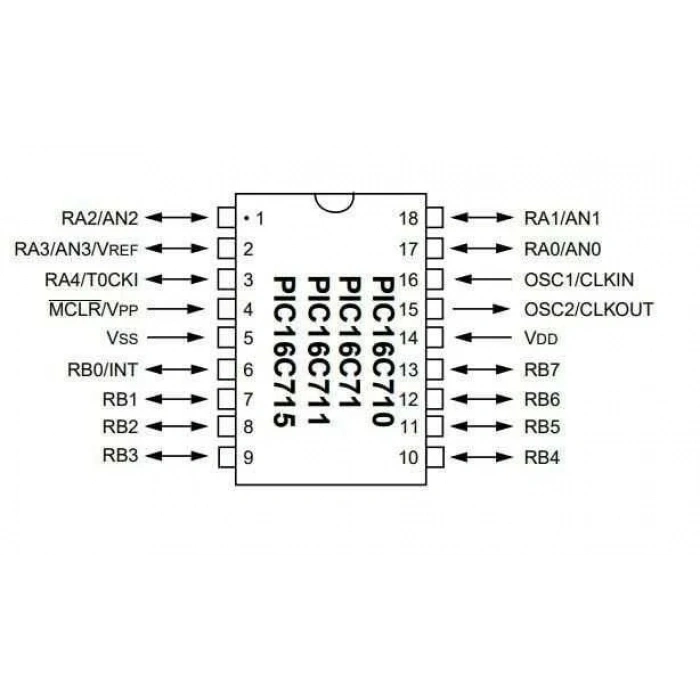 PIC16C711-04/P DIP-18 4MHz Mikrodenetleyici
