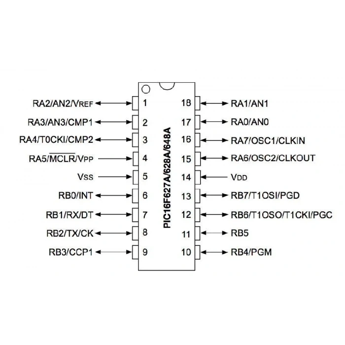 PIC16F628A DIP18 8-Bit 20MHz Mikrodenetleyici