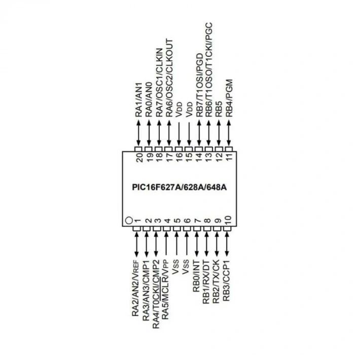 PIC16F628A SMD SOIC-18 8-Bit 20MHz Mikrodenetleyici