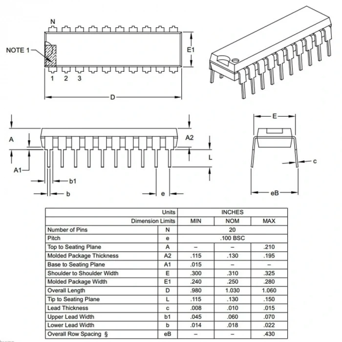 PIC16F690 I/P PDIP-20 8-Bit 20 MHz Mikrodenetleyici