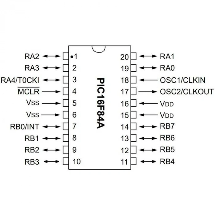 PIC16F84A SMD SOIC-18 8-Bit 4MHz Mikrodenetleyici