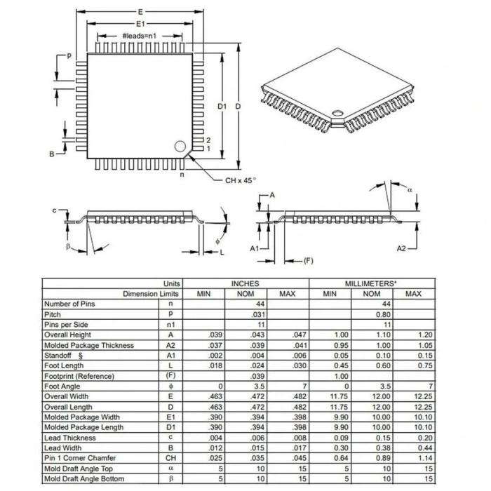 PIC16F887 I/PT SMD 8-Bit 20 MHz Mikrodenetleyici