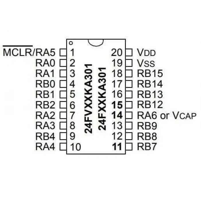 PIC24FV16KA301-I/P DIP-20 32MHz Mikrodenetleyici