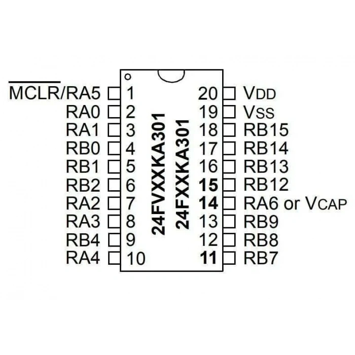 PIC24FV32KA301-I/P PDIP-20 32MHz Mikrodenetleyici