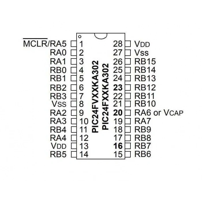 PIC24FV32KA302-I/SP DIP-28 32MHz Mikrodenetleyici