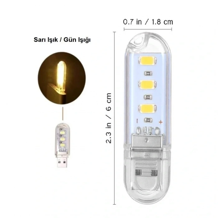 Portatif Mini Usb Led Işık Gece Okuma Kamp Lambası