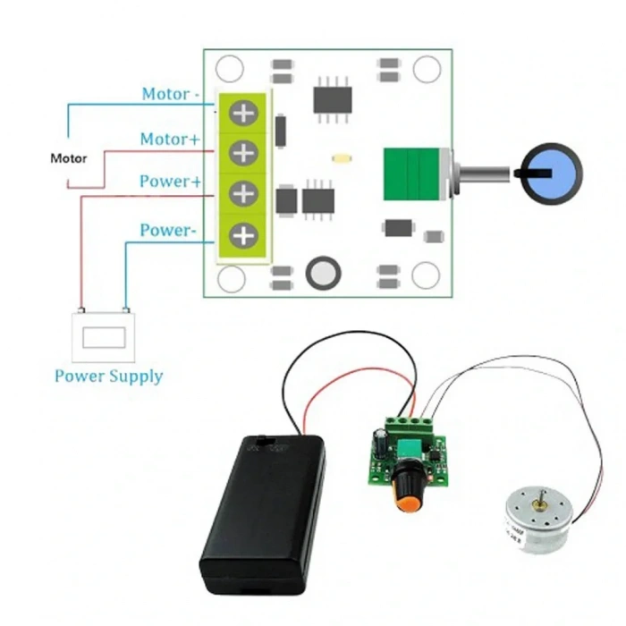 PWM DC Motor Hız Kontrol Devresi 1.8-12V 2A