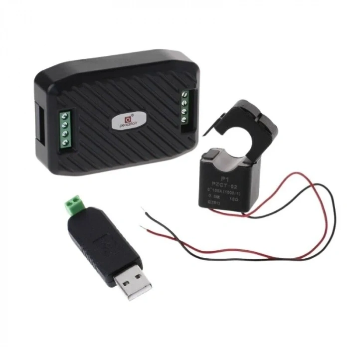 PZEM-016 AC 100A RS485 Modbus Güç Tüketim Ölçer + Ayrılabilir CT + USB