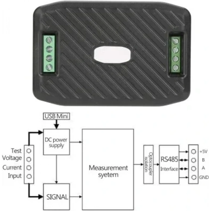 PZEM-017 0-300V 50A DC Güç İletişim Modülü + 50A Şönt + USB-RS485
