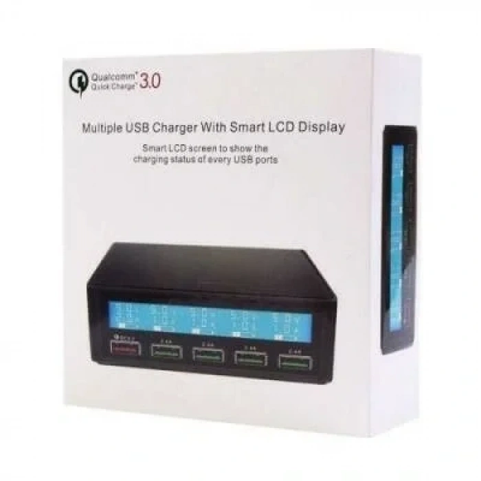 QC3.0 Çoklu USB Şarj Modülü - Dijital Ekranlı
