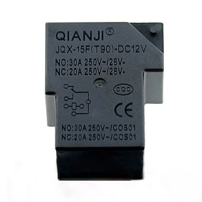 Qianji 12V 30A T90 Güç Rölesi 5 Pin JQX-15F(T90)