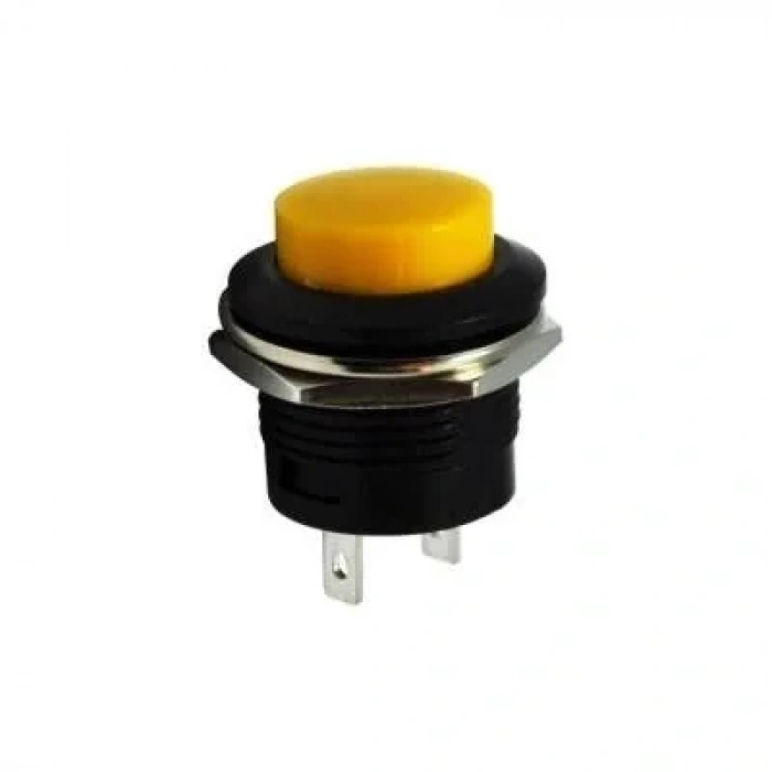 R13-507 16mm Yaylı Push Buton - Sarı