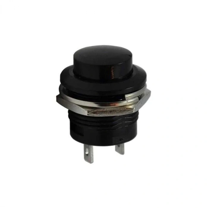 R13-507 16mm Yaylı Push Buton - Siyah