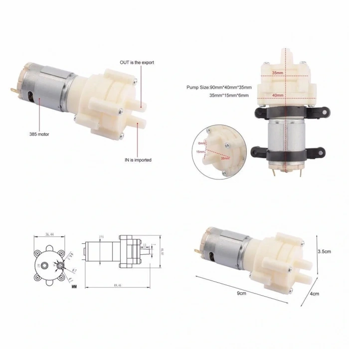 R385 DC 6-12V Mini Akvaryum Ve Su Pompası