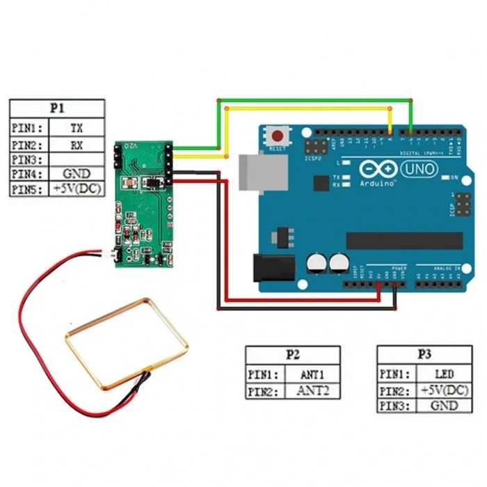 RDM6300 125KHz EM4100 RFID Kart ID Okuyucu Modülü
