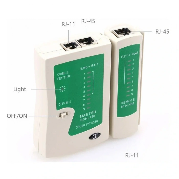 RJ11 RJ45 Cat 5-6 İnternet LAN Kablo Test Cihazı