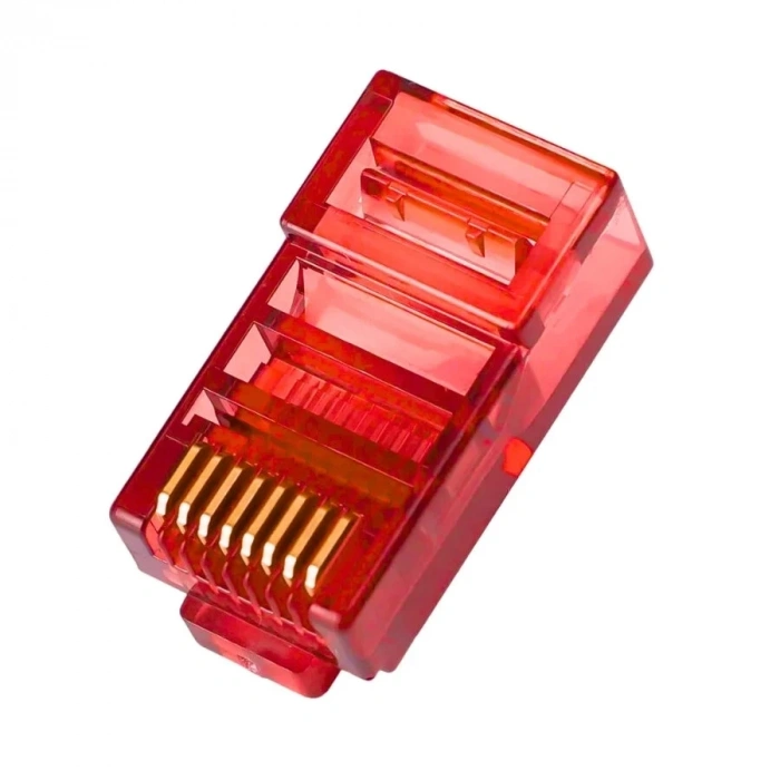 RJ45 Cat5 Cat6 8P8C Erkek Soket - Kırmızı