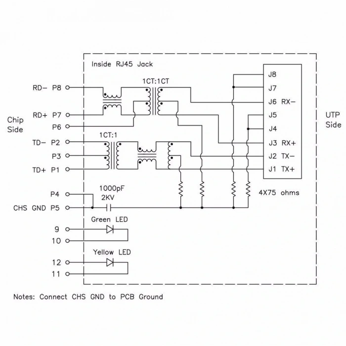 RJ45 HR911103A Hanrun Trafolu Ledli Ethernet Bağlantı Soketi