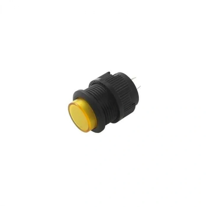RL16-503A 16MM Plastik 2 Pin Anahtarlı Buton Sarı