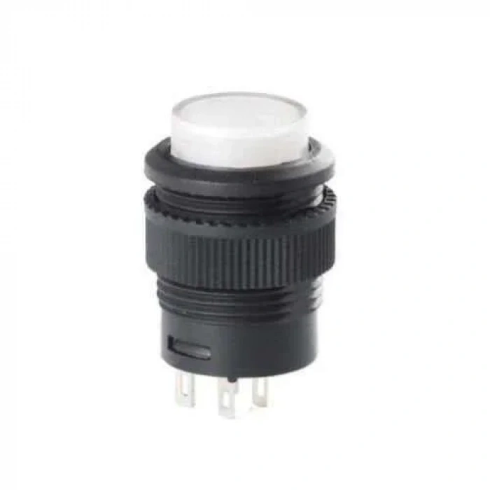 RL16-503B 16MM Plastik 4 Pin Yaylı Buton Beyaz