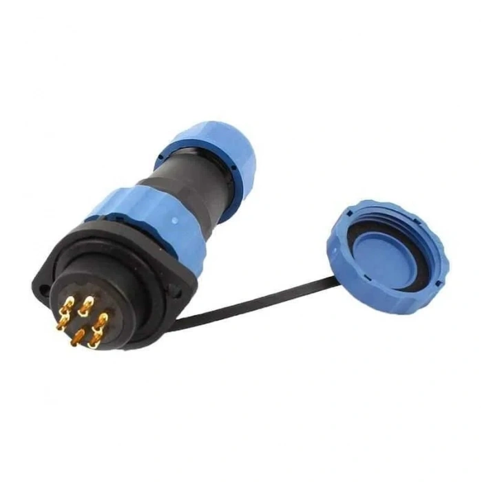 SD16 6 Pin 16mm Su Geçirmez Konnektör Takımı - Flanşlı Panel Tipi
