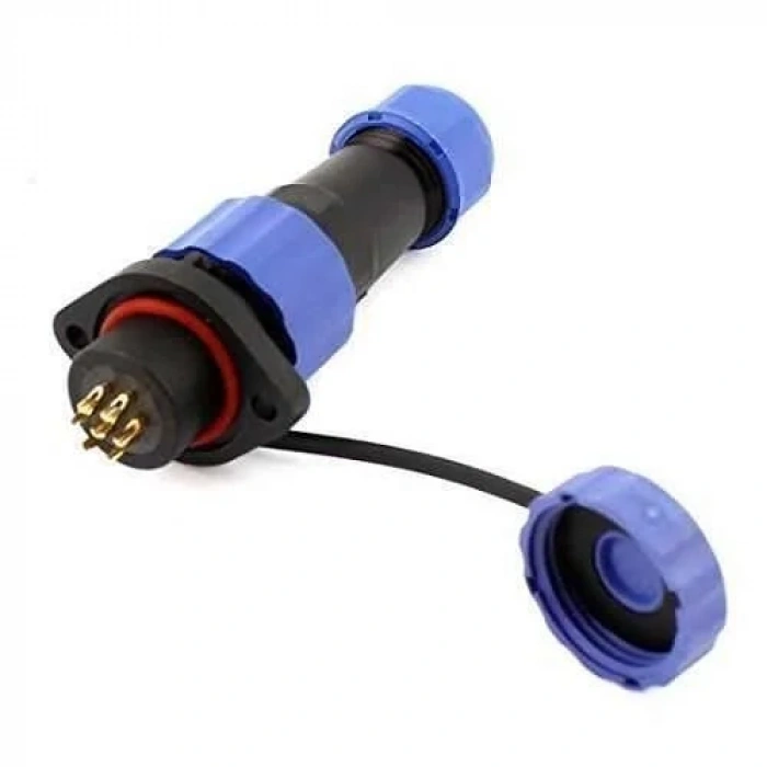 SD16 7 Pin 16mm Su Geçirmez Konnektör Takımı - Flanşlı Panel Tipi