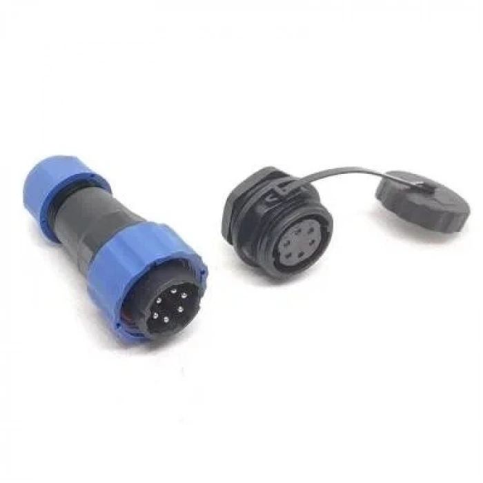 SD20 6 Pin 20mm Su Geçirmez Konnektör Takımı - Panel Tipi