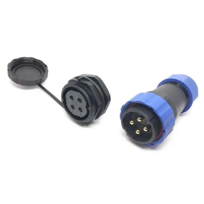 SD28 4 Pin 28mm Su Geçirmez Konnektör Takımı - Panel Tipi