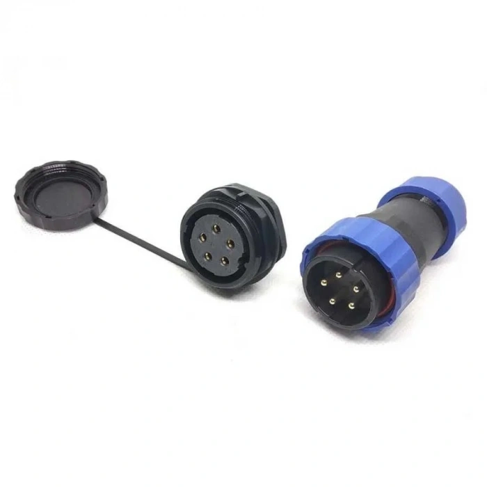 SD28 5 Pin 28mm Su Geçirmez Konnektör Takımı - Panel Tipi