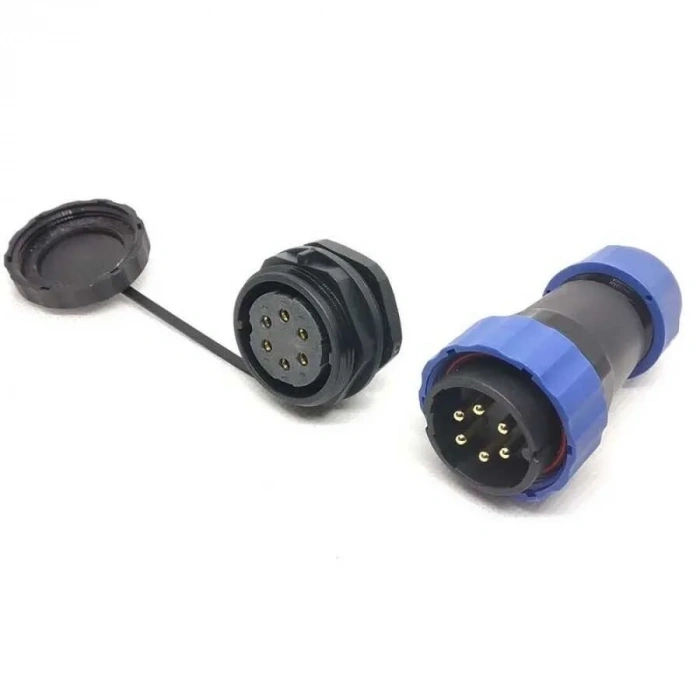 SD28 6 Pin 28mm Su Geçirmez Konnektör Takımı - Panel Tipi