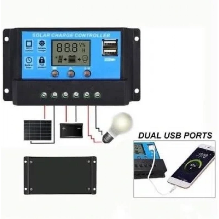 Solar Panel Akü Şarj Cihazı 60A 12/24V
