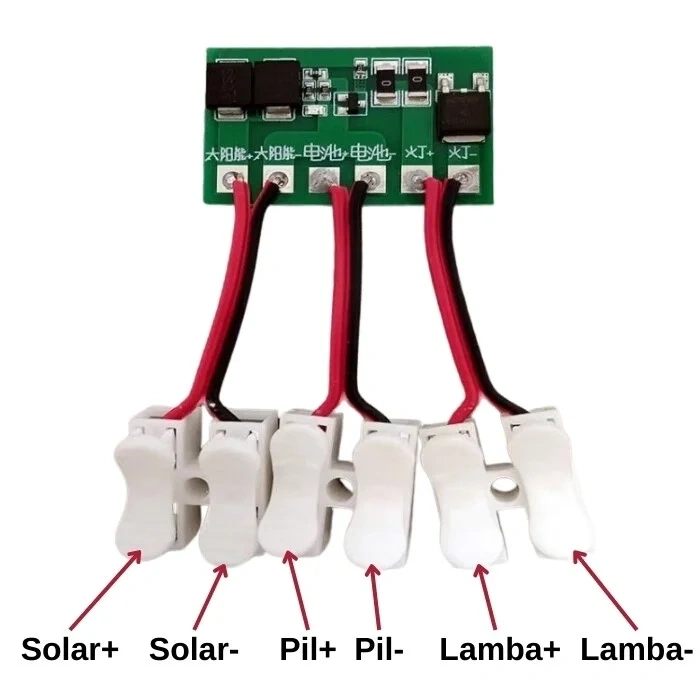 Solar Panel ile Lamba Kontrol Modülü - Lipo Pil Şarj Kartı