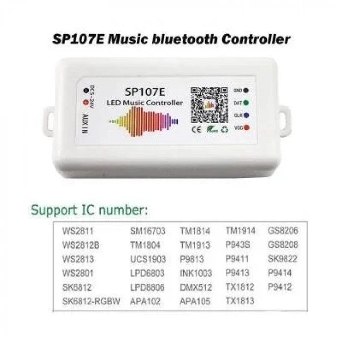 SP107E Bluetooth Ws2812 Adreslenebilir Led Kontrol Kartı