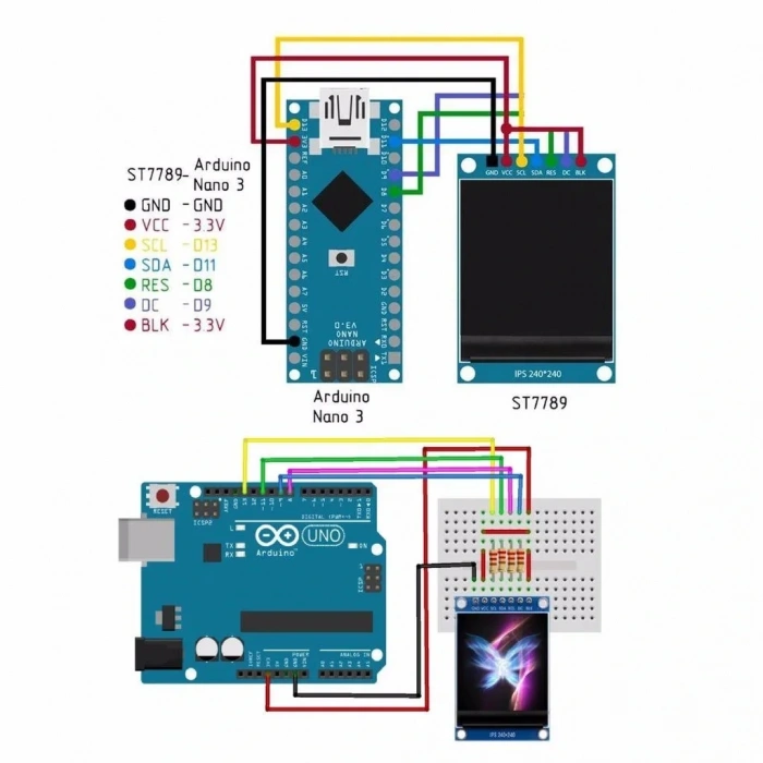 ST7789 1.3 240x240 IPS TFT LCD OLED Ekran Modülü