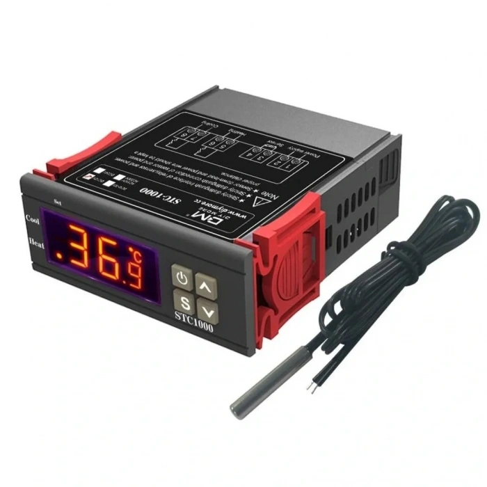 STC-1000 12V DC LCD Ekranlı Problu Termostat Dijital Sıcaklık Kontrol Cihazı
