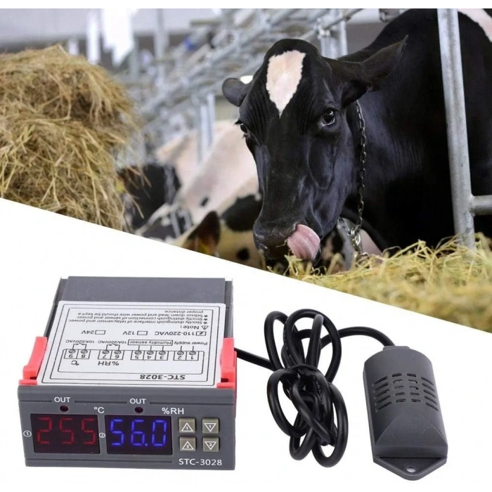 STC-3028 220V LCD Ekranlı Problu Termostat Dijital Sıcaklık Kontrol Cihazı