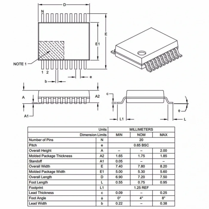 STM32L031F4P6 Smd 32MHz 32-Bit Mikrodenetleyici Tssop20