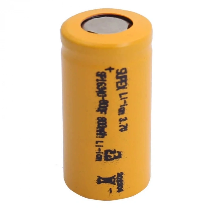 Supex 16340 3.7V 800mAh Li-ion Şarjlı Pil (Başsız)