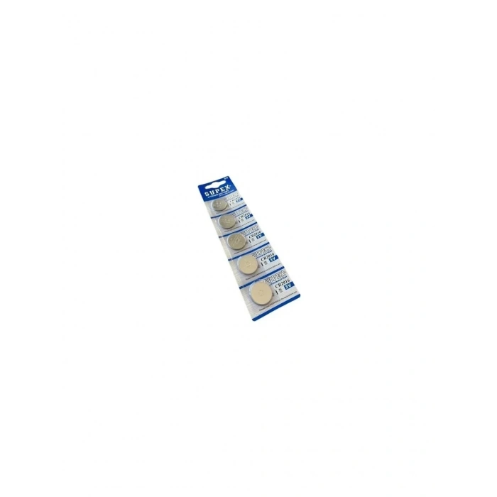 Supex CR2016 3V Lityum Düğme Pil - 5li Kart