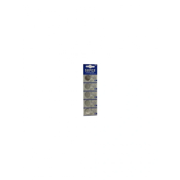Supex CR2016 3V Lityum Düğme Pil - 5li Kart
