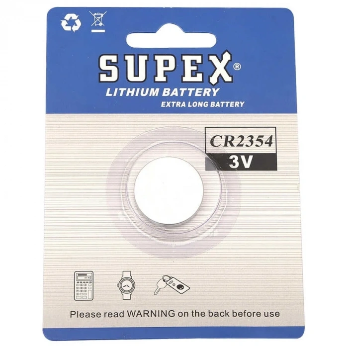 Supex CR2354 3V Lityum Düğme Pil Tekli Kart