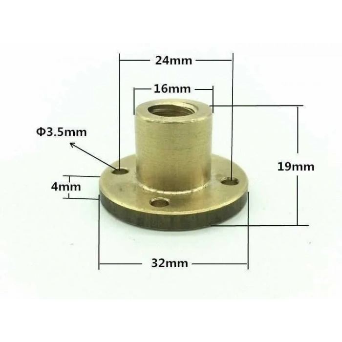 T10 Trapez Somun - Tek Başlangıçlı 10mm