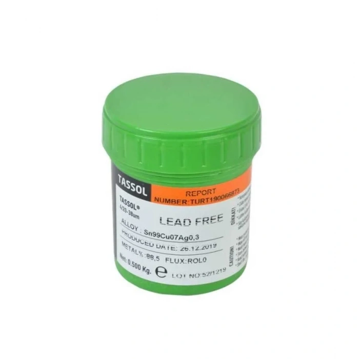 Tassol Kurşunsuz Krem Lehim 500gr (Sn99Cu07Ag0.3)