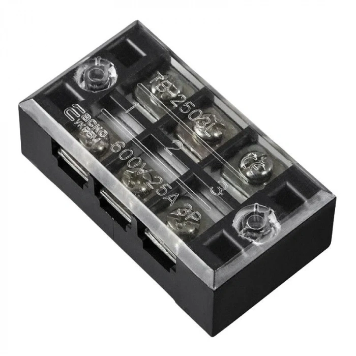 TB-2503 3P Çift Sıra Terminal Blok - 600V 25A
