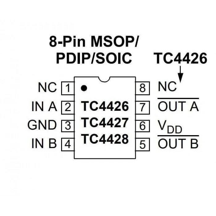 TC4426CPA DIP-8 Mosfet Sürücü Entegresi