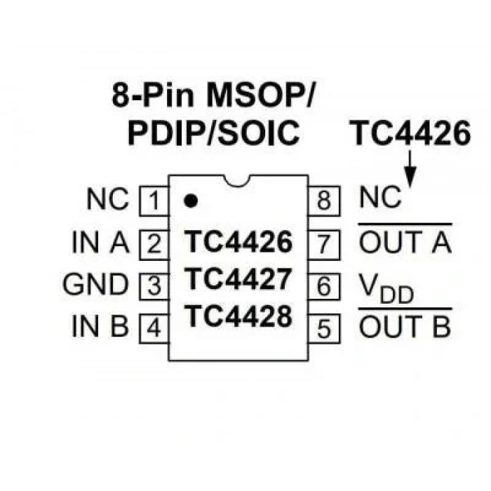 TC4426EPA DIP-8 Mosfet Sürücü Entegresi