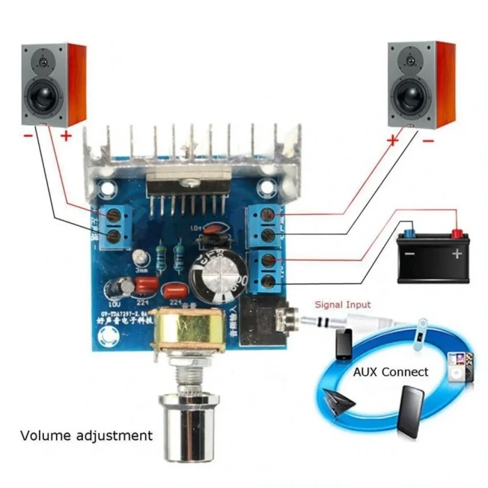 TDA7297 Amfi Devresi Amplifikatör Çift Kanal 2x15W