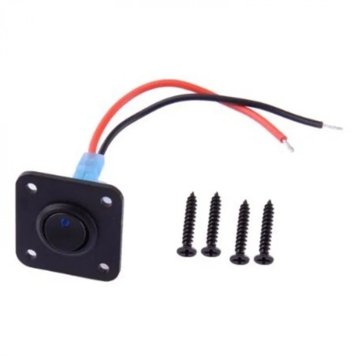 Tekli ON-OFF Mavi Nokta Işıklı Anahtar Switch Panel 12V-24V