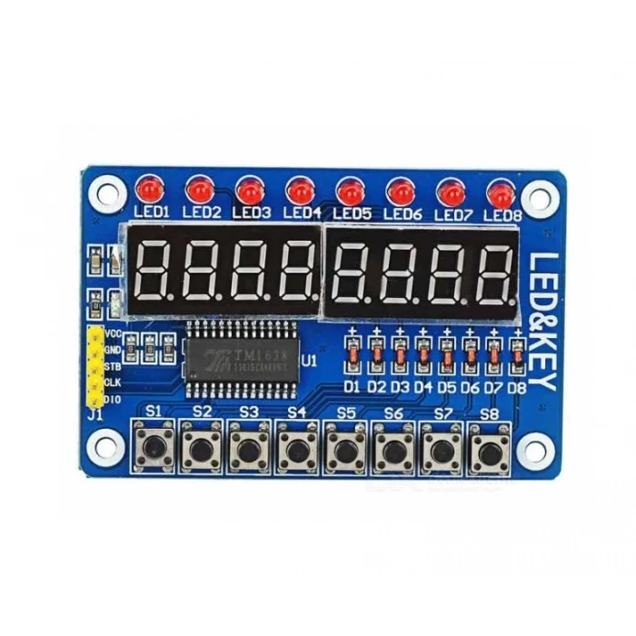 TM1638 Modülü Anahtar Ekran AVR Arduino 8-Bit Dijital LED Kartı